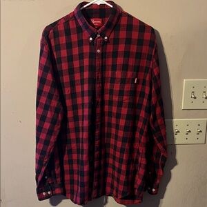 SUPREME BUFFALO FLANNEL RED/BLACK  SIZE XL FW15